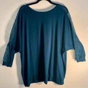 Boho Lace sleeves Torrid Teal Shirt